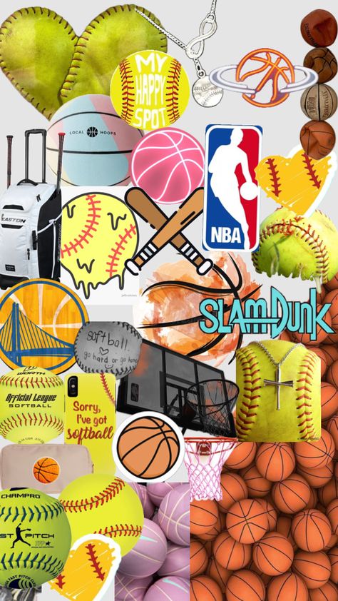 Softball+Basketball🥎🏀🥎🏀 Aesthetic Wallpaper For Ipad, Softball Wallpapers, Cute Softball Quotes, Softball And Basketball, Bryson Tiller Wallpaper, Softball Picture, Softball Backgrounds, Basketball Background, Softball Quotes