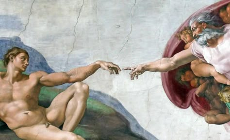 God's finger. Touching Adam hand. Adam creation by Michelangelo , #AFF, #Touching, #finger, #God, #Adam, #Michelangelo #ad Finger Touching Painting, Hands Of God And Adam, Adam Creation, Fingers Touching, Famous Artist Quotes, Sistine Chapel Ceiling, The Creation Of Adam, God Tattoos, Sistine Chapel