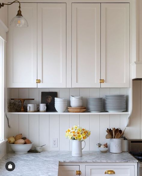 That shelf under the cabinet is just enough for display!! Shelves Under Kitchen Cabinets, Rejuvenation Rejuvenation, Shelf Kitchen Decor, Styling A Shelf, Diy Open Shelving, Under Cabinet Shelf, Organizing Shelves, Kitchen Decor Diy, Towel Organizer