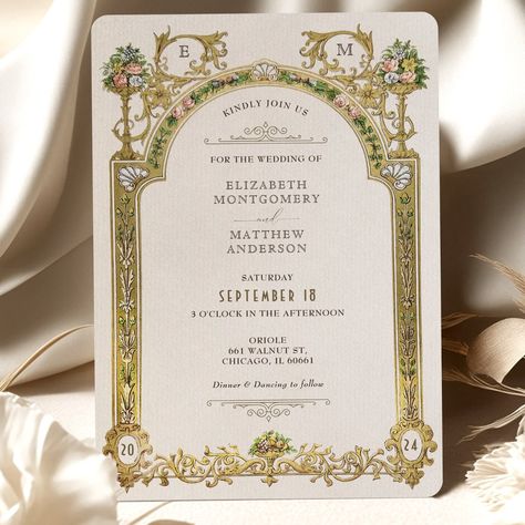 Victorian Royal Elegance Wedding Invitations Victorian Wedding Invitations, Ivory Backdrop, Royal Wedding Invitation, Royal Invitation, Elegance Wedding, Wedding Stationery Design, Vintage Invitations, Victorian Wedding, Foil Invitations