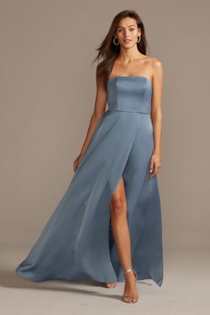 Steel Blue Bridesmaid Dresses, Strapless Bridesmaid Dress, One Shoulder Bridesmaid Dresses, One Shoulder Bridesmaid, Bridesmaid Dresses Strapless, Maid Of Honour Dresses, Plus Size Bridesmaid, Bridesmaid Dress Styles, Bridesmaid Dress Colors