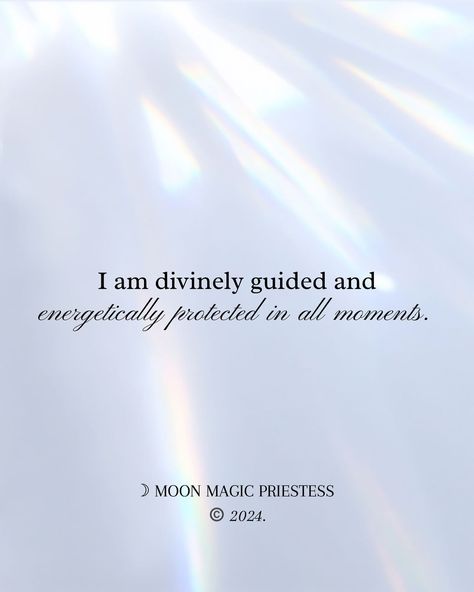 MONDAY MEDICINE Surrender to the wisdom of the cosmos, trusting in its divine love with clarity and purpose. Know that each moment, you are enveloped in the shimmering light of cosmic protection, allowing you to navigate the dualities of life with unwavering confidence and infinite gratitude. For in the sacred union of the earthly and the celestial realms, your soul essence is eternally guided and protected by a higher source. 🪽Affirm: I AM divinely guided and energetically protected i... Divinely Protected Wallpaper, Divine Protection Quotes, Divinely Guided Wallpaper, I Am Divinely Protected Quotes, Angels Protection, I Am Divinely Protected, I Am Divinely Guided And Protected, I Am Manifesting, Divinely Protected