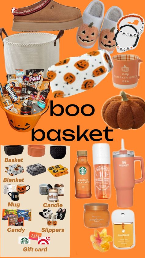 boo basket ideas Boo Basket Ideas, Boo Baskets, Boyfriend Gift Basket, Halloween Baskets, Boo Basket, Pumpkin Spice Latte, Basket Ideas, Gift Basket, Christmas List