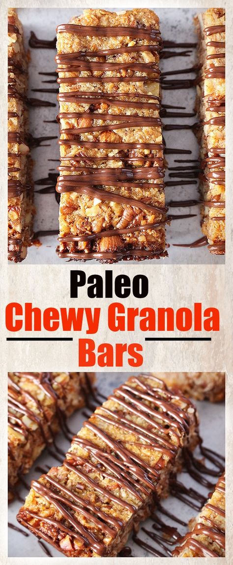 Paleo Chewy Granola Bars - Real Food with Jessica Low Carb Granola, Paleo Snack, Chewy Granola Bars, Chewy Granola, Paleo Baking, Recipes Paleo, Granola Bar, Grab And Go Breakfast, Paleo Sweets