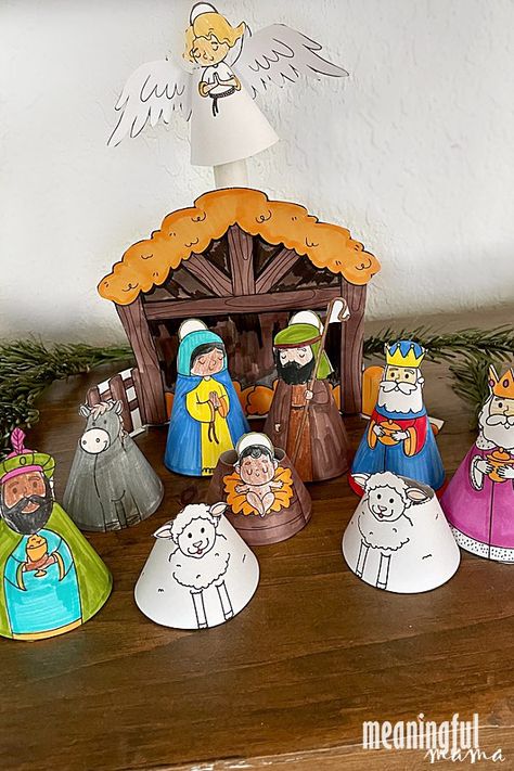 Diy Kids Nativity Scene, Nativity Diaroma Kids, Bethlehem Crafts For Kids, 3d Nativity Scene Printable, Diy Nativity Ornaments For Kids, Christmas Sunday School Lessons For Teens, Nativity Cutouts Free Printable, Nativity Templates Free Printable, Easy Nativity Crafts For Kids