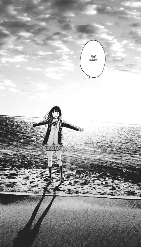 Girl By The Shore, A Girl On The Shore, Girl On The Shore, Umibe No Onnanoko, Pun Pun, Goodnight Punpun, Manga Drawing Tutorials, Japon Illustration, Manga Pages