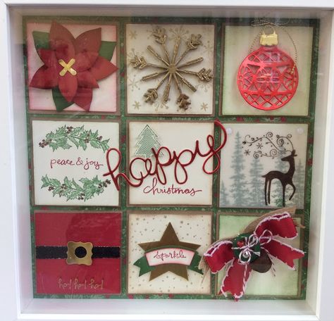 KraftingK, at Our Creative Den: A Christmas Home Decor item - Christmas Sampler Christmas Gifts For Neighbors, Gifts For Neighbors, Christmas Sampler, Neighbor Christmas Gifts, Frame Christmas, Christmas Frame, Christmas Collage, Pocket Letter, Pocket Letters