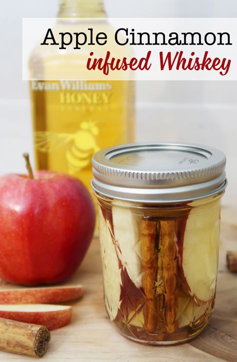 Apple Cinnamon Whiskey, Infused Alcohol Recipes, Infused Whiskey, Infused Liquors, Alcohol Infusion, Apple Whiskey, Cinnamon Whiskey, Homemade Alcohol, Bourbon Recipes