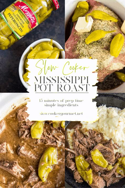 Crock Pot Roast With Pepperoncini, Pot Roast With Pepperoncini Slow Cooker, Beef Roast Pepperoncini, Roast Beef Crock Pot Recipes With Banana Peppers, Beef With Pepperoncini Slow Cooker, Pepperchini Beef Slow Cooker, Missisipi Roast Crock Pot, Pepercinni Roast, Pepperoni Roast Crock Pot