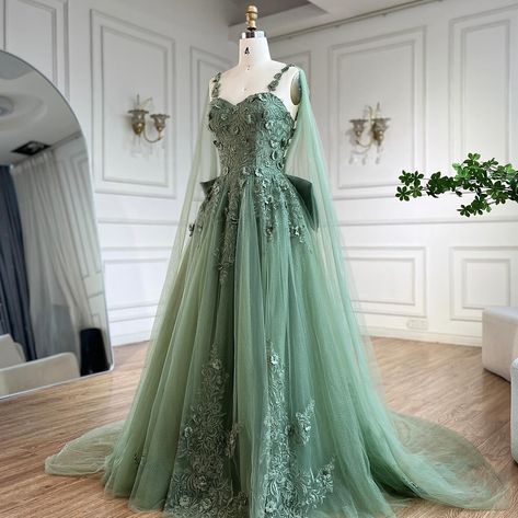 LA72642 Sage Green Ball Gown Plus Size, Wedding Dresses Light Green, Dark Green Wedding Dresses, Sage Green Wedding Bridesmaid Dress, Wedding Dresses Earthy, Green Wedding Dress For Bride, White And Green Wedding Dress, Forest Green Wedding Dress, Light Green Wedding Dress