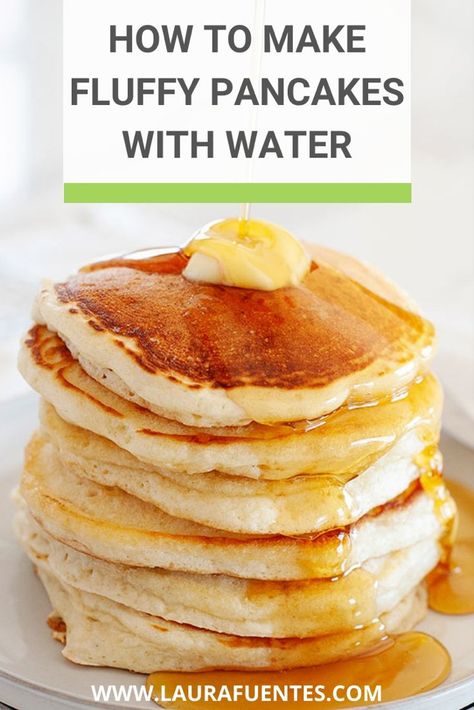 Homemade Pancake Recipe Without Milk, Pancakes With Water, Pancake Recipe With Water, Homemade Pancakes Without Milk, Milkless Pancakes, Milk Free Pancakes, Diy Pancakes, Pancakes Without Milk, Pancake Recipe Without Milk