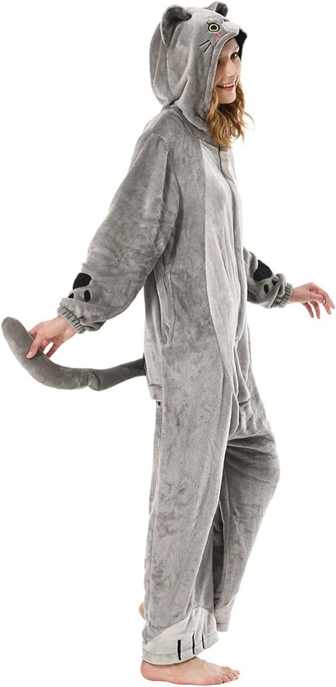 Amazon.com: OLAOLA Adult British Shorthair Cat Onesie Animal Pajamas Flannel Homewear Sleepwear Valentines Cosplay Jumpsuit for Women Men : Clothing, Shoes & Jewelry Animal Halloween Costume, Pajamas Flannel, Cat Onesie, Animal Halloween Costumes, Animal Onesie, Animal Pajamas, Xmas Pajamas, Unisex Onesies, Shorthair Cat