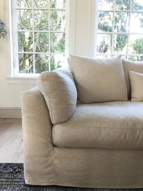 Linen + Slipcovered Sofas under $2k Roundup - Jenna Sue Design Blog Slipcovered Sofa Living Room Cozy, Best Couches Living Room, Light Colored Sofa, Colored Sofa, Slipcovered Sofas, Heights House, Jenna Sue Design, Linen Couch, Jenna Sue