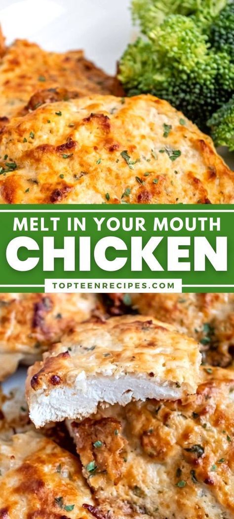 This is one of those recipes I make over and over again. On those days when I get home late to start dinner, this is my go-to recipe. Melt in your mouth chicken is just that. It melts in your mouth. Melt In Your Mouth Chicken, Low Calorie Chicken, Chicken Breast Recipes Baked, Easy Chicken Breast, Chicken Breast Recipes Easy, Baked Chicken Breast, Chicken Dishes Recipes, Baked Chicken Recipes, Top Recipes