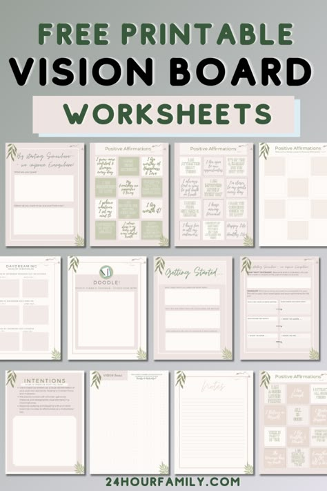 Free Printable vision board worksheets free printables pdf positive affirmations prin… in 2024 | Vision board worksheet, Vision board printables, Free vision board template . #Motivation_Worksheets_Free_Printable #Vision_Board_Worksheet_Free_Printable #Powersheets_Printable_Free #Goal_Vision_Board_Ideas Goal Board Template, Monthly Goal Printable, Vision Casting Worksheet, Goals And Vision Board, 5 Year Plan Template Free Printable, Life Planning Worksheet, Vision Binder Ideas, Creative Vision Board Ideas Design, 2025 Goals Template