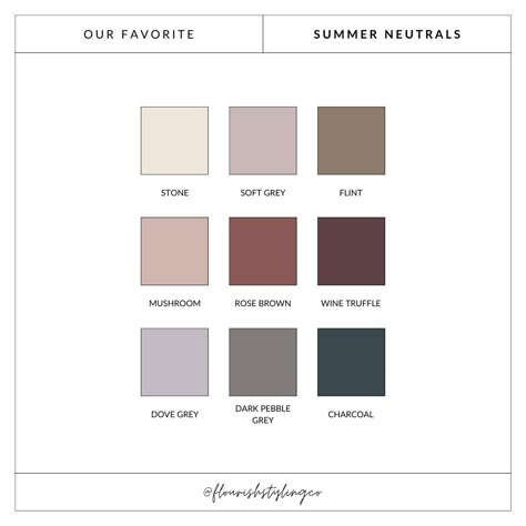 Our Favorite Neutrals For Every Season - flourishstyling.co Neutrals For Soft Summer, Soft Shaded Summer, Cool Toned Brown Outfit, True Summer Browns, Cool Summer Neutrals, Brown Summer Color Palette, Light Summer Neutrals, Soft Summer Browns, Soft Summer Neutrals