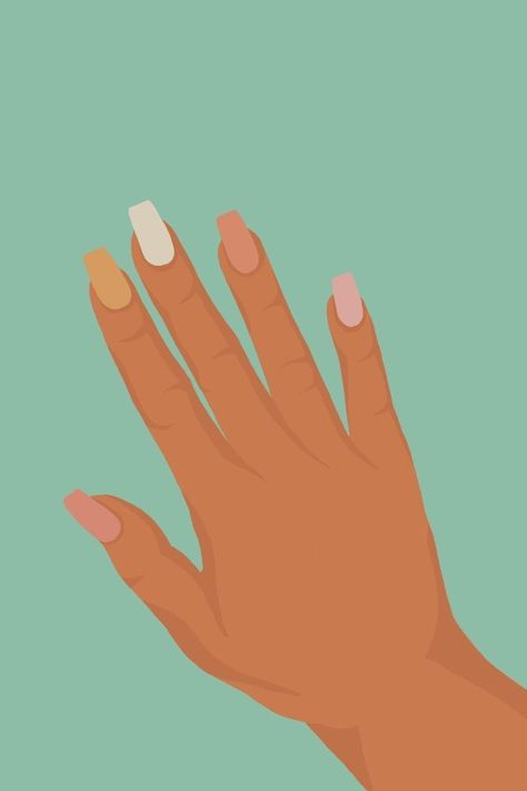 Nails Illustration Art, Nail Digital Art, Nails Illustration Design, Nail Aesthetic Wallpaper, Nail Polish Wallpaper, Nail Ideas 3d, Nail Art Illustration, Nails Graphic Design, Nails Aesthetic Wallpaper