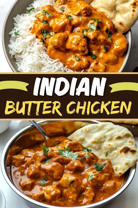 This Indian butter chicken is authentic yet so easy to make at home! Enjoy all of the classic flavors without ordering takeout! My Healthy Dish Butter Chicken, Indian Buttered Chicken, Chicken Marsala Indian, Instapot Butter Chicken Recipes, Butter Chicken Curry Recipe Easy, Curry Dinner Recipes, Non American Food Recipes, Easy Meals To Make For Dinner, Mild Butter Chicken Recipe