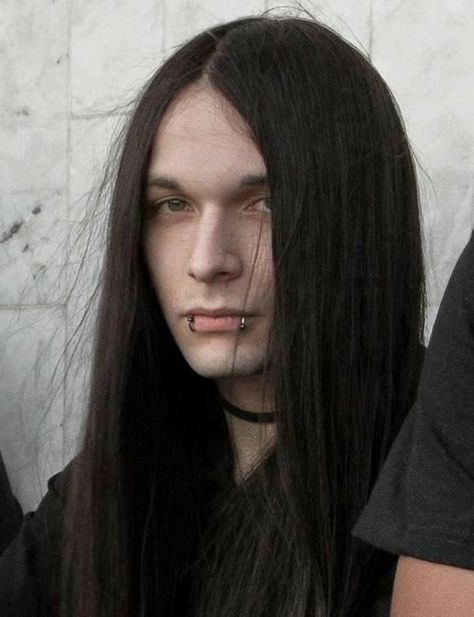 Goth Guys With Long Hair, Metalhead Guy, Vampire Hair, Metal Heads, Long Hair Men, Gothic Men, Metal Boy, Men With Long Hair, Goth Guys