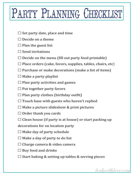 party planning checklist navy Birthday Party Planning Checklist, Sweet 16 Party Planning, 18th Party, Birthday Party Checklist, Party Planning Business, Party Planning Checklist, Party List, Sweet 16 Party Ideas, 16 Party Ideas