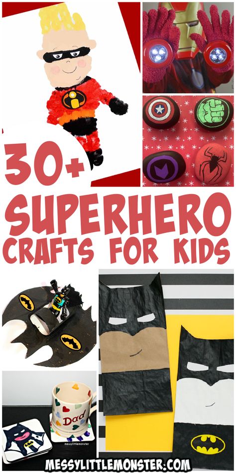 30 Fun Superhero Early Years Activities, Superhero Crafts Preschool Free Printable, Super Hero Crafts For Preschoolers, Hero Crafts Preschool, Superhero Craft Ideas, Hulk Crafts For Kids, Preschool Superhero Theme, Super Hero Art Projects For Kids, Superhero Preschool Crafts