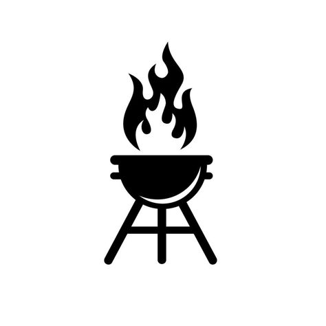 Logo Design Black, Grill Tools, Line Art Vector, Vector Logo Design, Barbecue Grill, Free Logo, Vector Logo, Painted Rocks, Detective