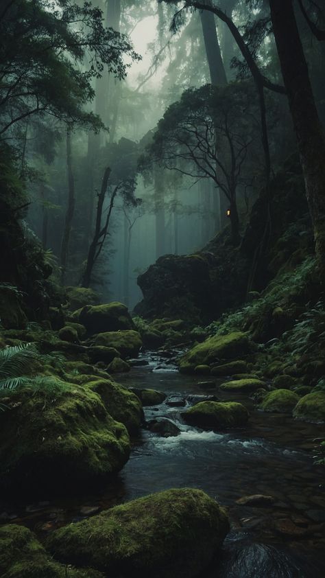 Gloomy Forest Aesthetic, Dark Forest Aesthetic Night, Night Forest Background, Fairy Tales Quotes, Dark Dreamy Aesthetic, Discover Painting, Tauriel Aesthetic, Dark Paradise Aesthetic, Oneiric Aesthetic