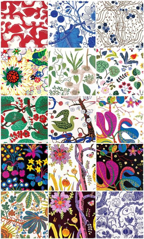 Josef Frank, Swedish-Austrian designer, known for his textiles, was also an architect, furniture designer,  glass ware, lighting, and metalwork- artist. Scandinavian Prints Pattern, Josef Frank Fabric, Joseph Frank, Josef Frank, Arte Popular, Textile Patterns, Surface Pattern Design, Surface Pattern, Print Pattern