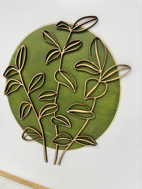 Wall Cutout Decor, Art Deco Plant, Laser Cut Wall Decor, Wood Laser Ideas, Small Garden Landscape, Leaf Cutout, Boho Leaves, Coffee Wall Decor, Laser Cut Wood Crafts