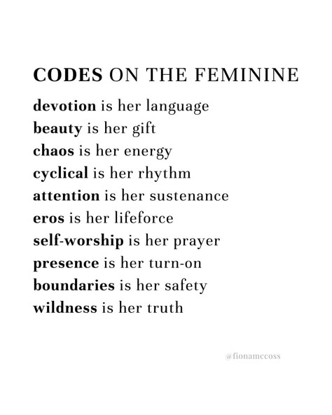 Codes on the Feminine Let Things Be, Divine Feminine Quotes, Womens Empowerment, Wild Feminine, Feminine Embodiment, Divine Feminine Goddess, Feminine Quotes, Choose Yourself, Feminine Spirituality