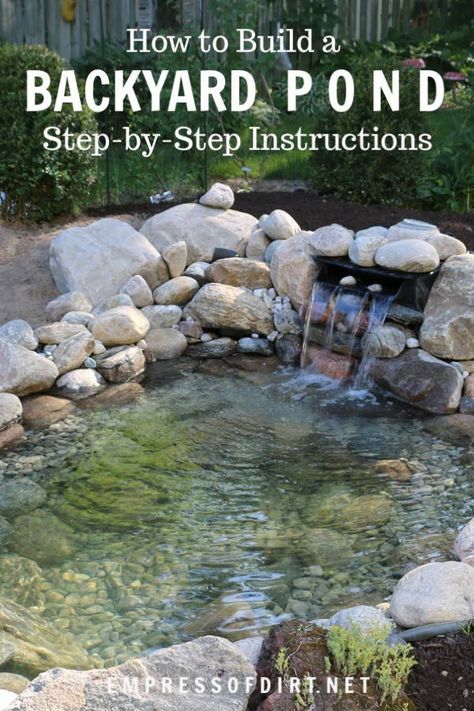 Build A Pond, Diy Ponds Backyard, Backyard Pond Ideas, Fish Pond Gardens, Building A Pond, Backyard Ponds, Outdoor Ponds, Garden Pond Design, Turtle Pond