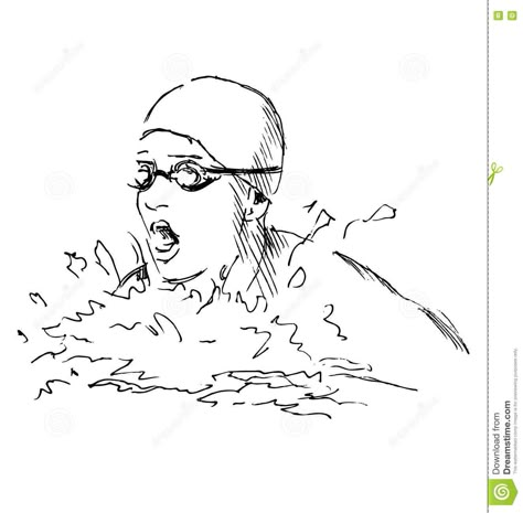 Illustration about Hand sketch head swimmer. Vector illustration. Illustration of sketch, aquatic, diving - 71878276 Sport Drawing Ideas Art, Sport Drawing Ideas, Swimmer Illustration, Swimming Drawing, Swimming Pool Photography, Sport Drawing, Sketch Head, Fear Of Water, People Swimming