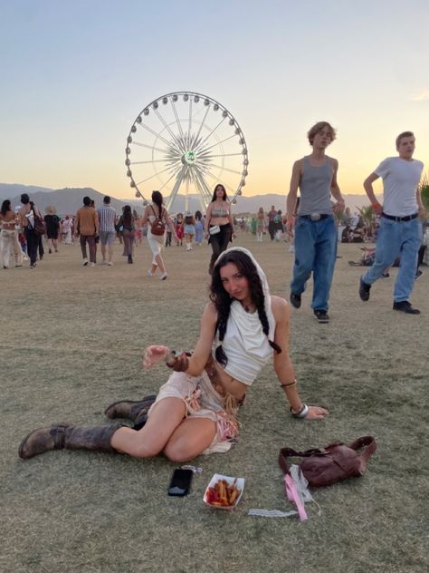 coachella fashion outfits festival outfits boho 2010 vanessa hudgens rave inspo renaissance pinterest aesthetic trendy trends concert hippy fairy renaissance outfit ideas candids backless hooded lace skirt brown boots moto boots miu miu desert princess diy bohemian free people anyhropology summer pose instagram pics Cool Girl Rave Outfits, Boho Coachella Outfits, Coachella Outfit Ideas Bohemian, Hippie Rave Outfits, Rave Photos, Coachella Shoes, Electric Forrest, Coachella Fashion Outfits, Coachella Pictures