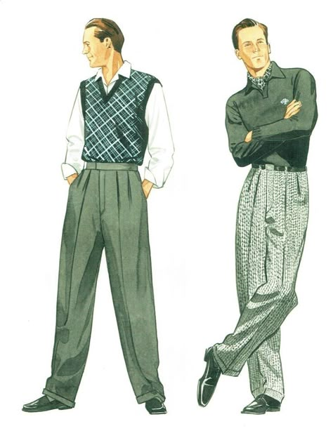 1950s Man Fashion, Men's Fashion Illustration Sketches, 1950s Casual Outfits Men, Old Time Outfits Men, Vintage Poses Men, Mens Drawing Reference, Male Pants Drawing Reference, Vintage Man Drawing, Male 60s Fashion