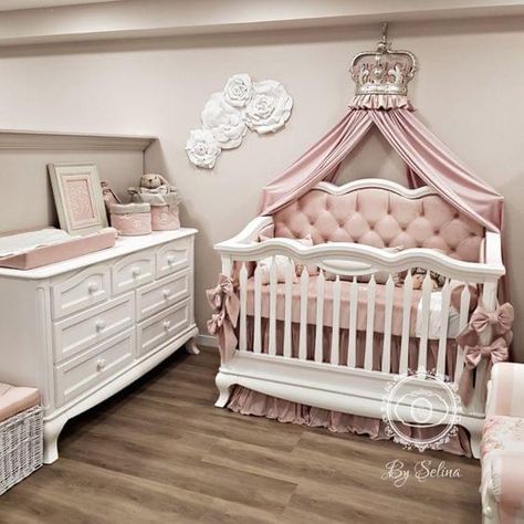 Luxury Baby Crib, Cozy Baby Room, Princess Nursery, Baby Room Themes, Nursery Room Design, Girl Nursery Room, Baby Room Inspiration, Nursery Room Inspiration