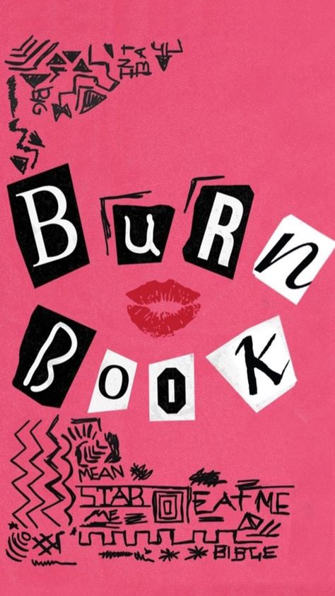 Burn Book Cover, Mean Girls Party, Victoria Secret Wallpaper, Wednesdays We Wear Pink, Book Cover Template, Burn Book, Diy Journal Books, Sleepover Things To Do, Fun Crafts To Do