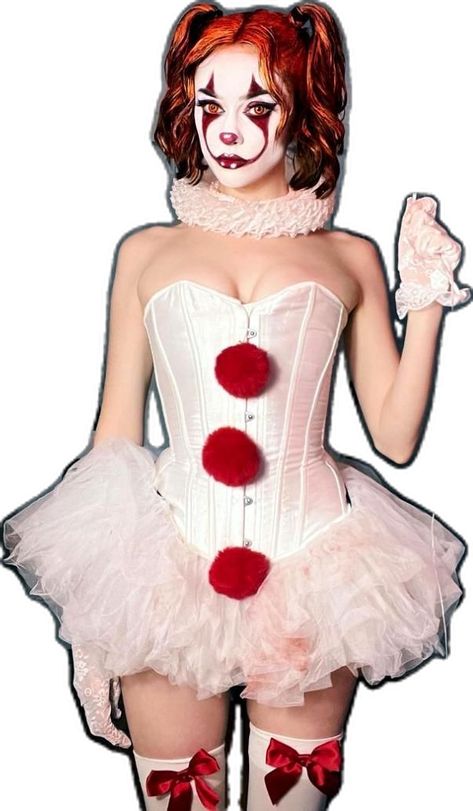 Pennywise Girl Costume, Hot Halloween Costumes Women, Pennywise Halloween Costume, Clown Fancy Dress, Beetlejuice Halloween Costume, Pennywise Halloween, Black Halloween Costumes, Halloween Parejas, Halloween Fits