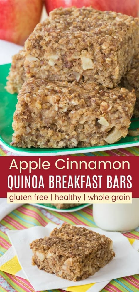 Apple Quinoa Bake, Things To Do With Quinoa, Gluten Free Whole Grains, Gluten Free Breakfast Bars Healthy, Quinoa Breakfast Bites, Vegan Gf Breakfast Recipes, Quinoa Dessert Recipes Healthy, Quinoa Squash Recipes, Healthy Whole Grains