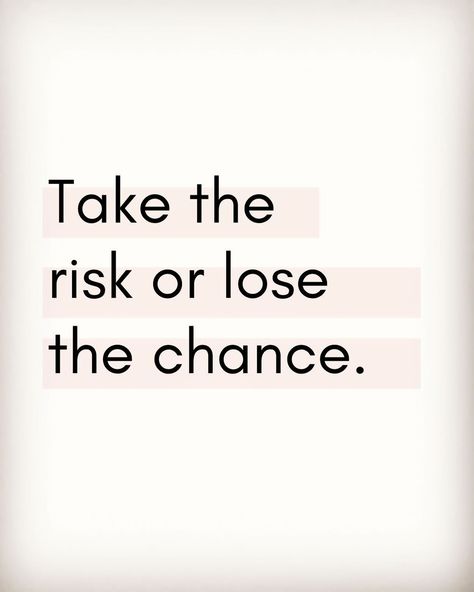 #thursdaythoughts #taketheriskorlosethechance 💫 We are faced with so many things in our life that we back away from. How many things have you passed up, not acted on, ignored, because you were scared of taking the risk? Here’s to taking more risks (the right way) and living life to the fullest. #dowhatmakesyouhappy #followyourpassion #findyourbliss #loveyourself and always #begoodtoyourself #taketherisk #motivation #inspiration #thingsworthsaying Living Life To The Fullest, We Back, What Makes You Happy, Living Life, Motivation Inspiration, Meaningful Quotes, Our Life, How Many, Acting