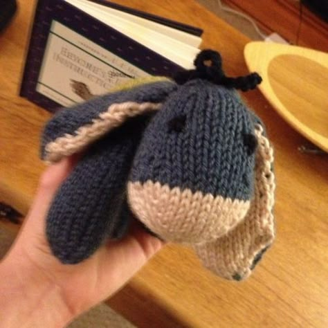 Baby Eeyore - Free knitting Pattern Knit Animal Patterns Free, Baby Eeyore, Sewing Animals, Knitted Toys Free, Knit Animals, Animal Knitting, Knitted Toys Free Patterns, Animal Knitting Patterns, Knitting Toys