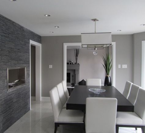 50 shades of grey paint colors, bedroom ideas, living room ideas, paint colors, painting Contemporary Dining Room Design, Grey Dining Room, Dining Room Contemporary, Dining Room Interiors, Beautiful Dining Rooms, Trendy Living Rooms, Grey Dining, Elegant Dining Room, Contemporary Dining Room