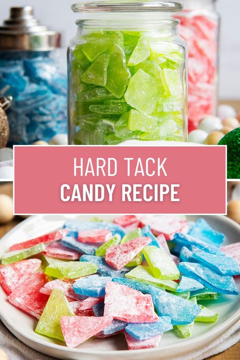 Hard Tack Candy Candy To Make At Home, Hard Tack, Homemade Sour Candy, Magic Candy Recipe, Home Made Candy Easy, Christmas Hard Candy, Hard Tack Candy Recipe, How To Make Glass Candy, Candy Coating Recipe