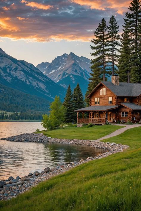 Explore the Best of Montana: Lakefront Retreats and Authentic Ranch Experiences 🏞 Cabin Decorating Ideas, Flathead Lake Montana, Chic Cabin, Lake Montana, Cabin Decorating, Luxury Cabins, Montana Ranch, Mountain Cabins, Cabin In The Mountains