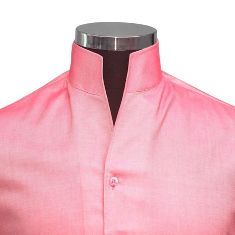 Mens High Collar Shirts, Karl Lagerfeld Style, Red Dress Shirt, Casual Grooms, Karl Lagerfeld Fashion, High Collar Shirts, Shopping Therapy, Open Collar Shirt, Long Sleeve Cotton Dress