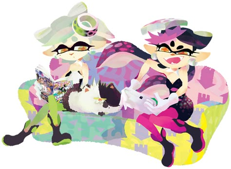 Marie Official Art, Splatoon 2 Marie, Sisters Illustration, Official Splatoon Art, Splatoon Official Art, Splatoon Squid Sisters, Marie Splatoon, Callie Marie, Splatoon Squid