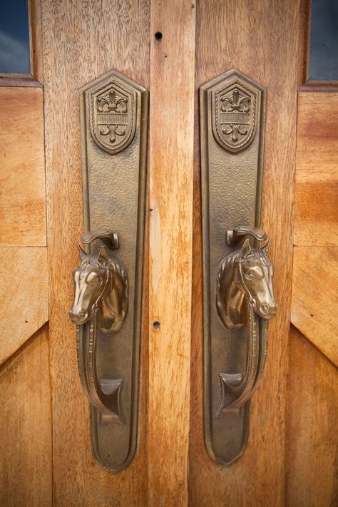 Door Handles Barn Door Handles Hardware, Horse Doors, Ornate Door, Horse Barn Designs, Barn Door Handles, Equestrian Decor, Barn Design, Sliding Barn Door Hardware, Horse Decor