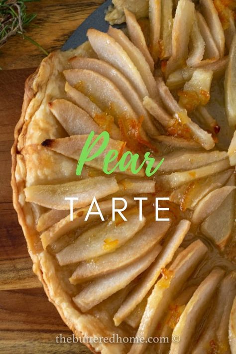 This Homemade Pear Tarte is a little fancy and a whole lot of easy! We use simple ingredients and show you how to add some elegance to a simple dessert! French Pear Tart, Pear Galette Recipe, Pear Tart Recipe Easy, Pear Tarte, Pear Tarts, Pear Tart Recipe, Nostalgic Food, Beginner Cook, Pie And Tart