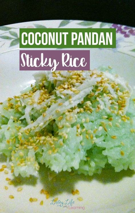 Vietnamese Dessert Easy, Pandan Sticky Rice, Pandan Rice, Asian Deserts, Sticky Rice Recipe, Coconut Sticky Rice, Vietnamese Desserts, Sweet Sticky Rice, Ube Recipes