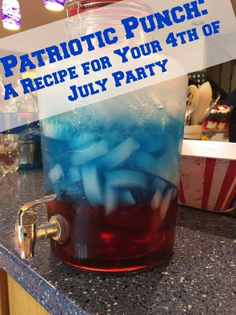 If you�re having a get together this Fourth of July, tell your guests not to worry about the drinks! You�ve got it covered with Patriotic Punch! 4th Of July Pitcher Drinks, Fourth Of July Drinks Alcohol Punch, 4th Of July Punch Nonalcoholic, 4th Of July Drinks Alcoholic Pitcher, Fourth Of July Punch, 4th Of July Punch, Patriotic Punch, Party Punch Alcohol, July Cocktails