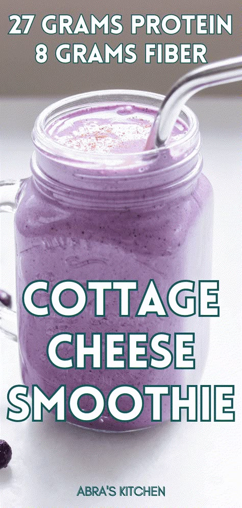 Flavored Protein Shakes, Smoothies With Cottage Cheese Healthy, Blueberry Cottage Cheese Smoothie, Protein Shake With Cottage Cheese, Cottage Cheese Smoothie Healthy, Cottage Cheese Shake, Cottage Cheese And Blueberries, Cottage Cheese Protein Shake, Chocolate Cake For Diabetics